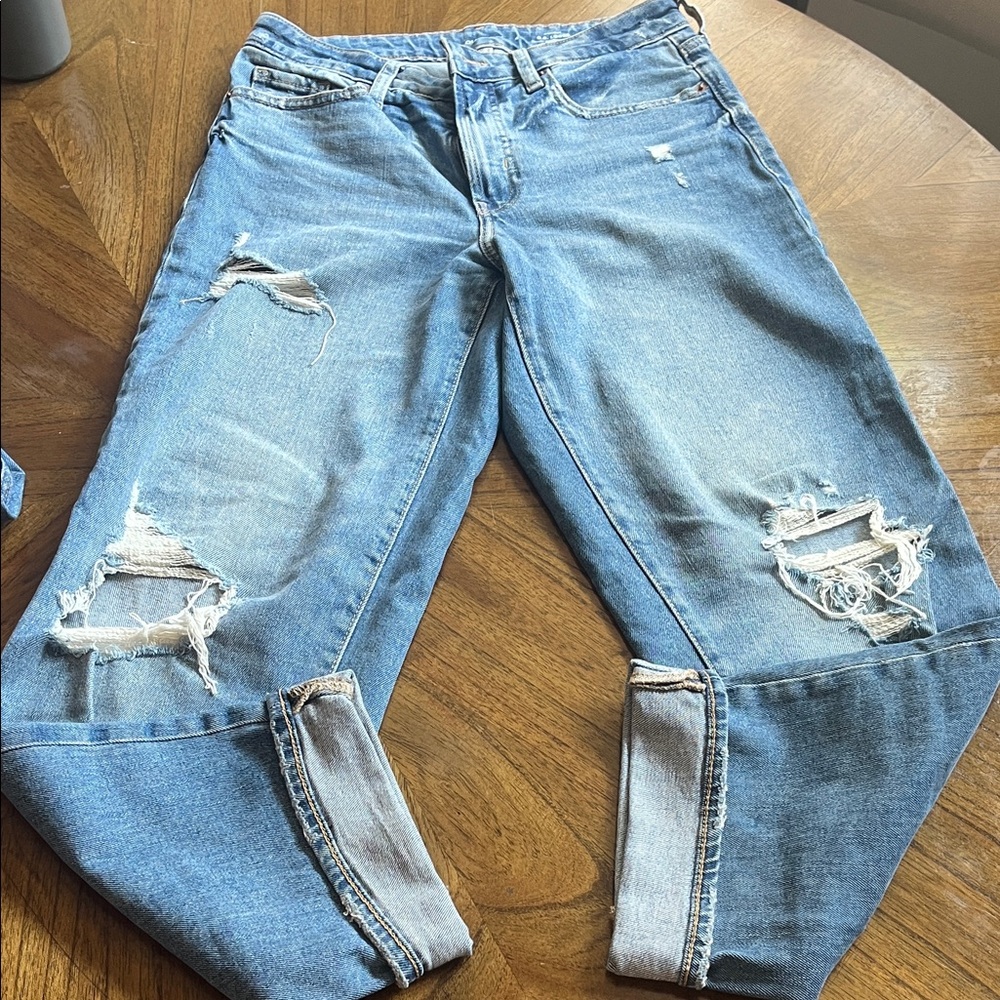 Old Navy Light Blue Distressed O.G. Loose High Rise Jeans